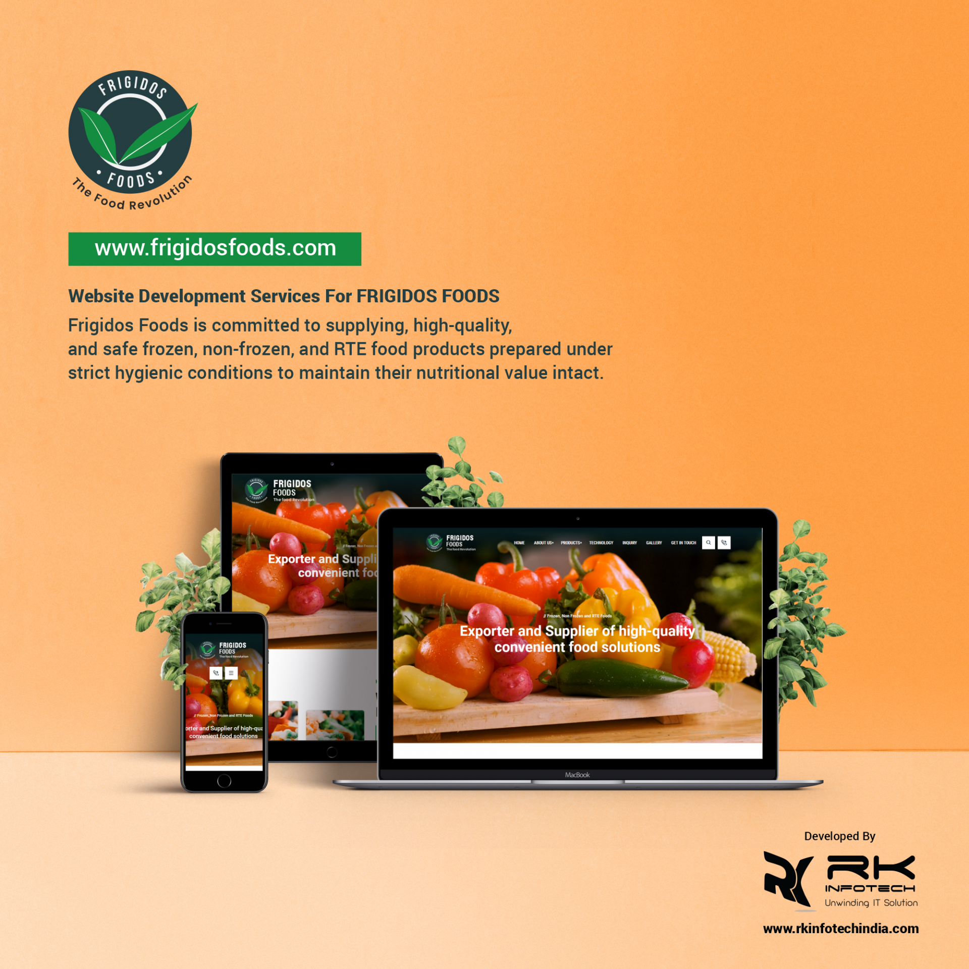 Frigids Foods website